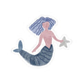 Watercolor Mermaid Starfish Sticker – Ocean Illustration Vinyl Decal