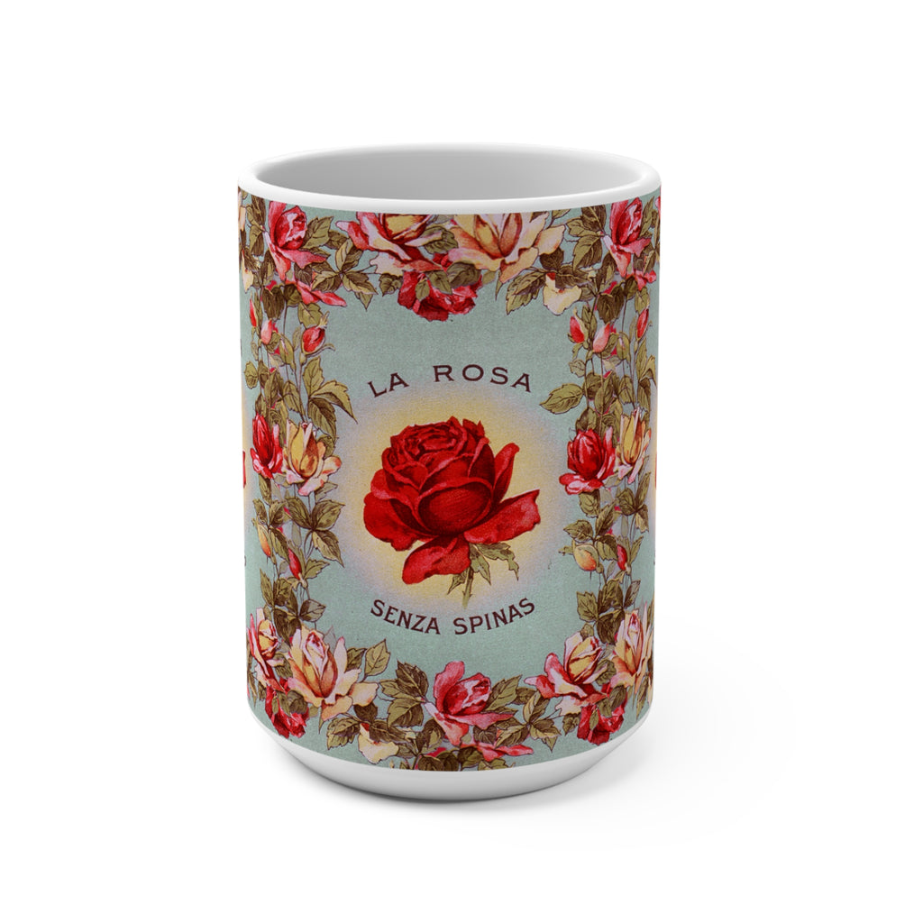 Vintage Rose Mug | Floral Ceramic Coffee Cup