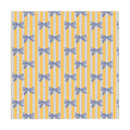 Striped Yellow Tablecloth with Blue Bow Pattern