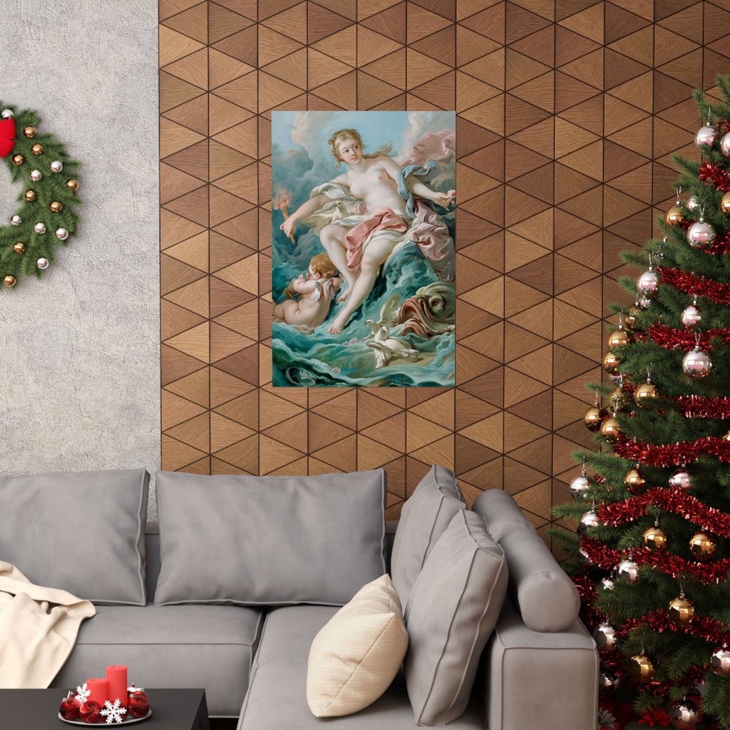 Classical Mythology Matte Vertical Poster — Rococo Venus Wall Art Print