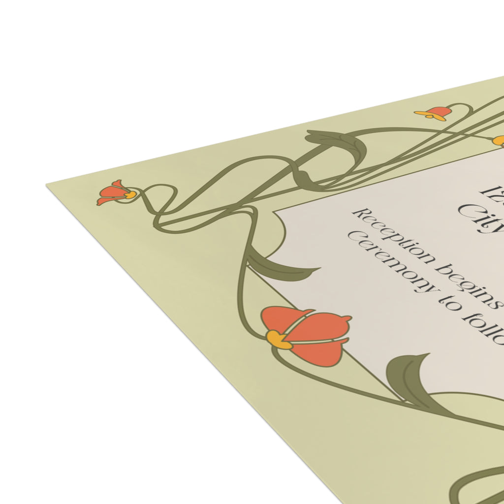 Victorian Wedding Invitation | Customizable Flat Card Pack (10, 30, 50 Count)