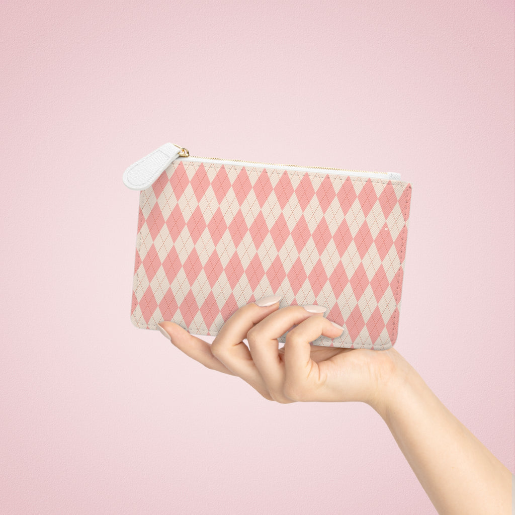 Argyle Clutch Bag | Pink Diamond Wrist Pouch