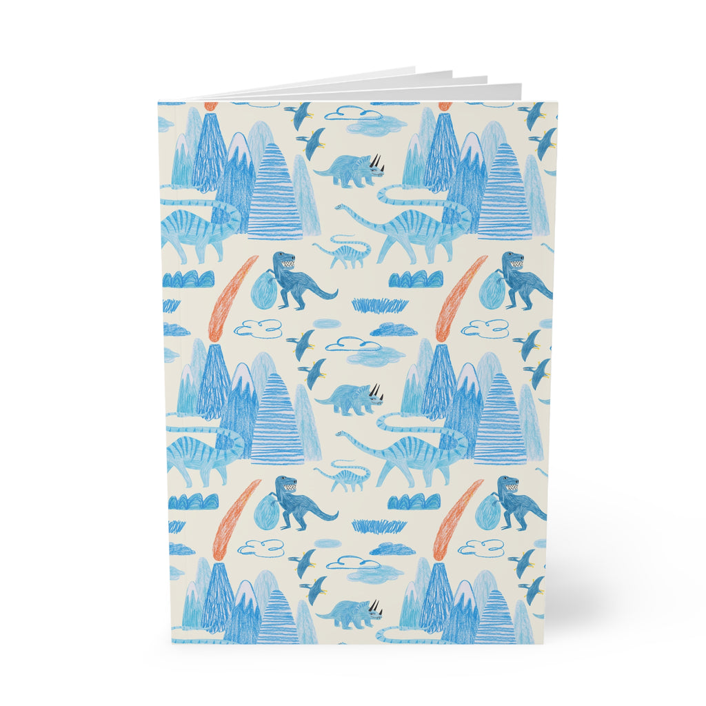 Dinosaur Notebook A5 | Blue Jurassic Pattern Journal
