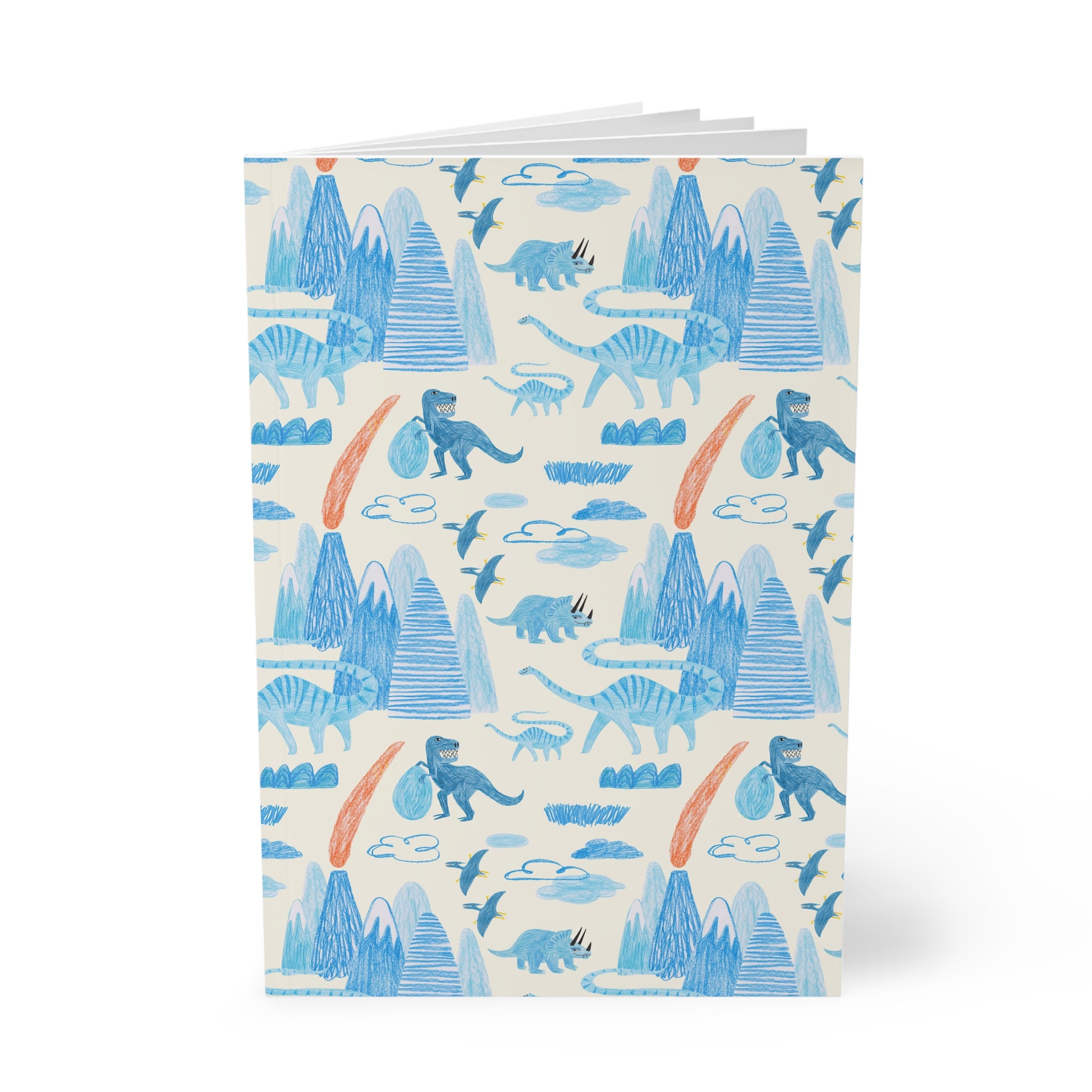 Dinosaur Notebook A5 | Blue Jurassic Pattern Journal