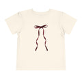 Toddler T-Shirt, Burgundy Ribbon Bow Graphic Tee, Cute Kids Shirt