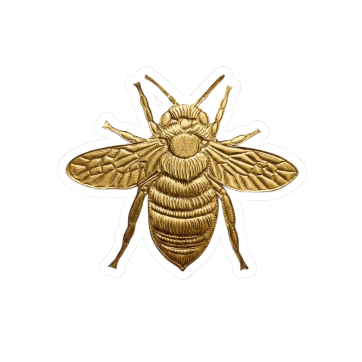 Gold Bee Kiss-Cut Sticker — Metallic Honeybee Laptop Decal
