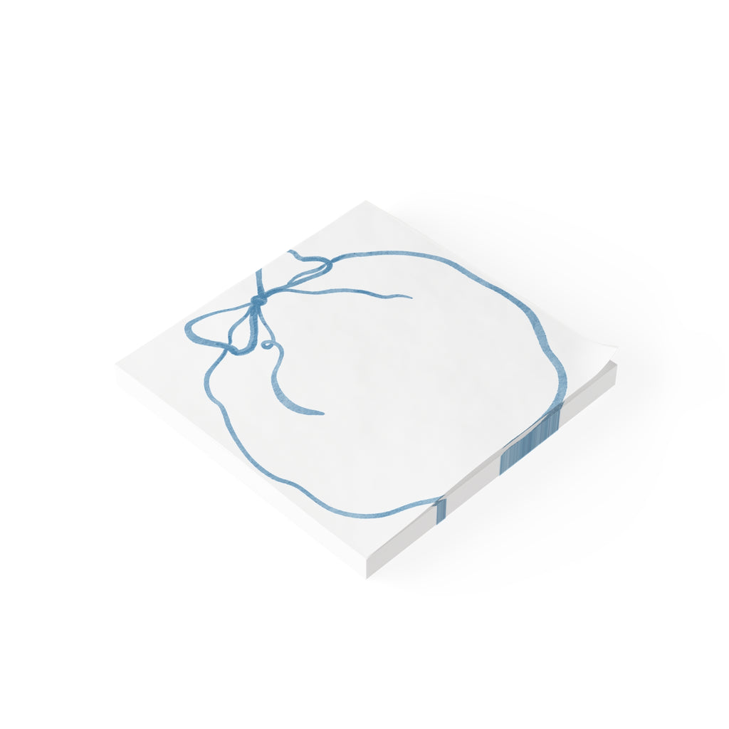 Sticky Notes, Blue Bow Notepad, Decorative Post-it Style Desk Notes