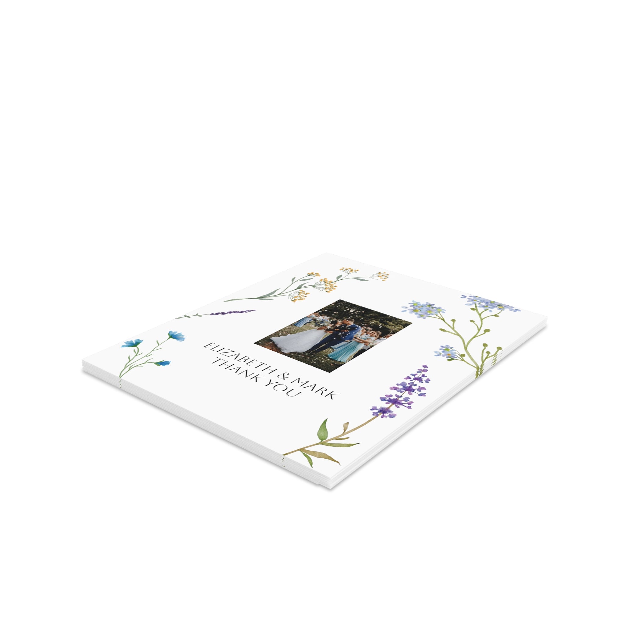 Floral Photo Wedding Thank You Cards Greeting cards (x 8 pieces and up)