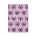 Hardcover Journal — Pink Heart Eye Pattern Notebook, Cute Mystical Writing Diary