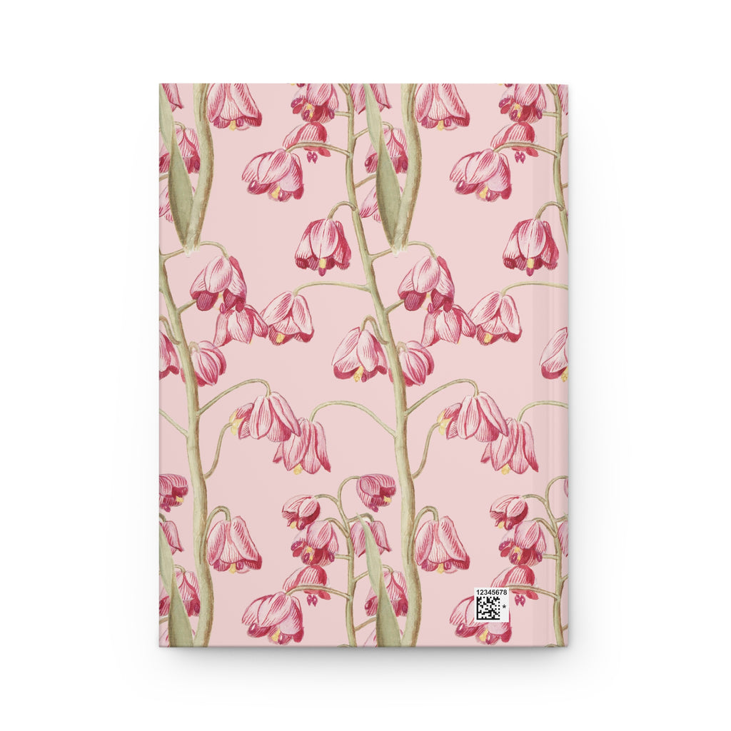 Pink Floral Hardcover Journal — Vintage Bellflower Notebook for Notes & Gifts