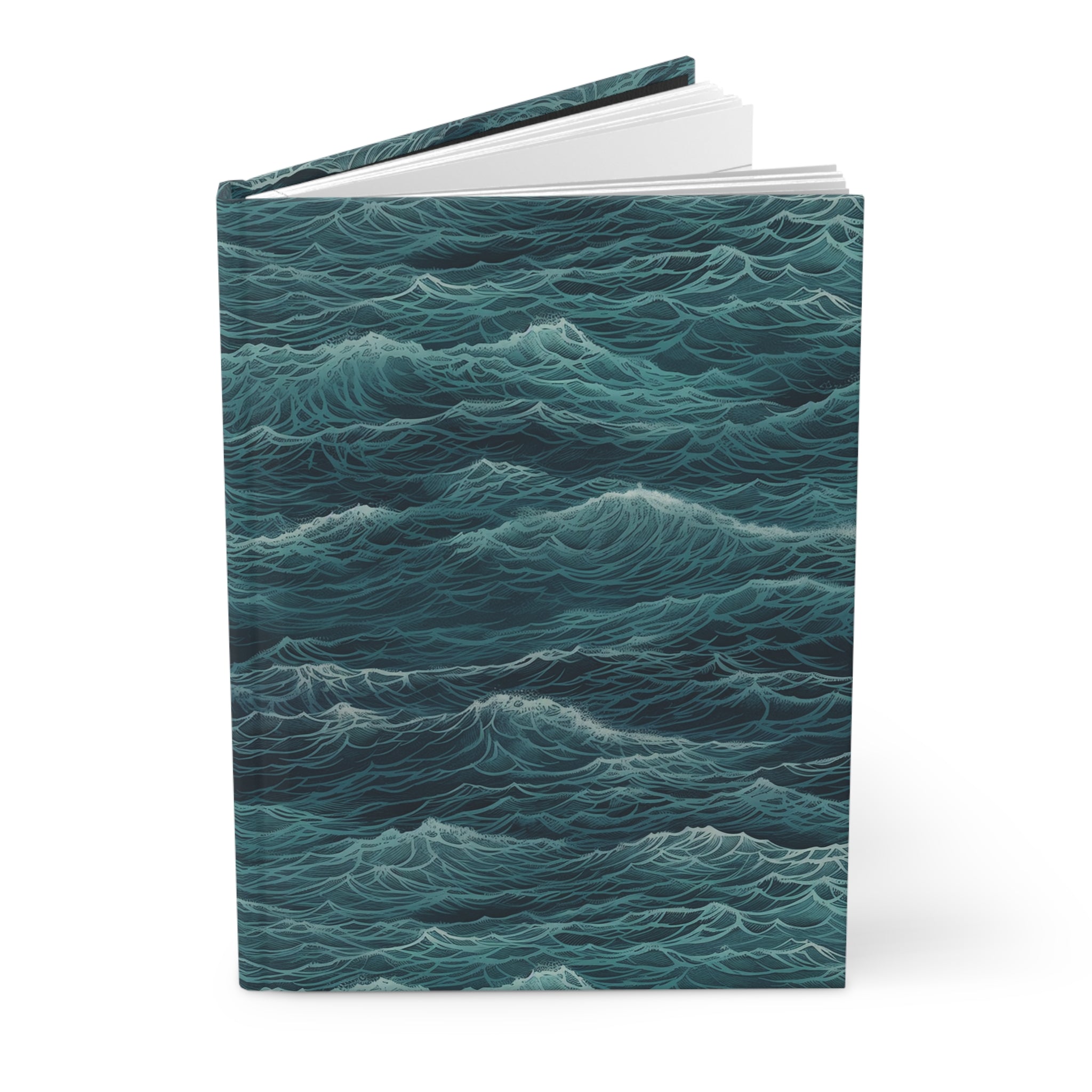 Ocean Waves Hardcover Journal — Teal Sea Notebook for Travel, Reflection & Sketching