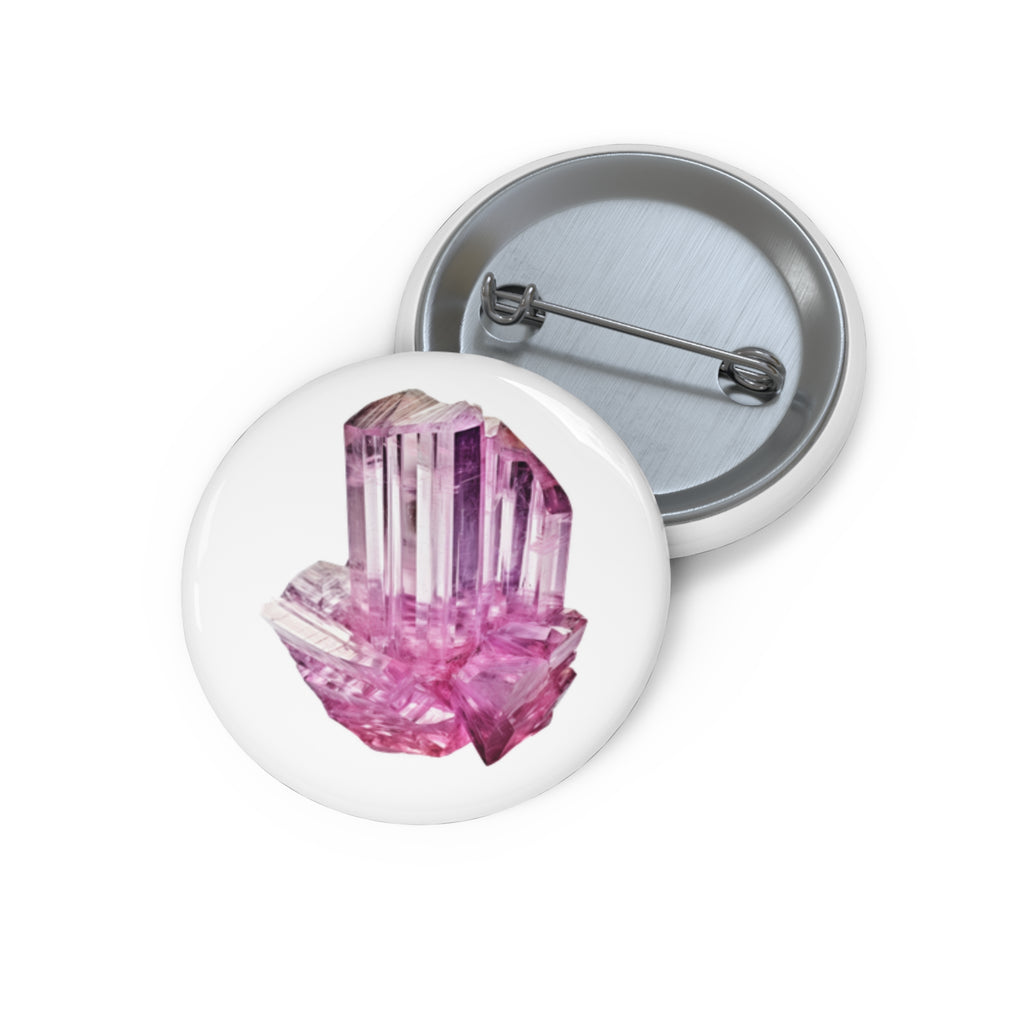 Pin Button, Pink Crystal Gem Badge, Cute Aesthetic Pin for Jackets & Bags