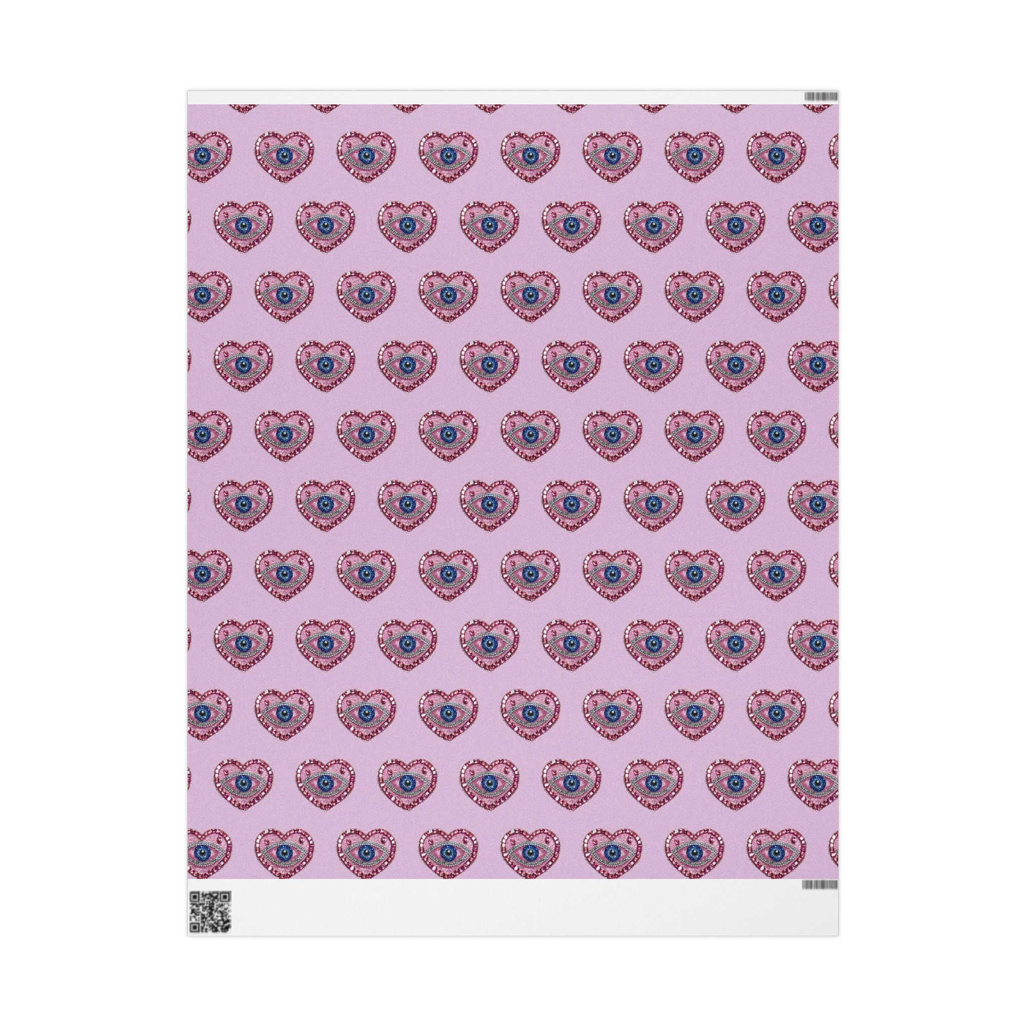 Peacock Heart Pattern Wrapping Paper — Pink Decorative Gift Wrap for Birthdays & Valentine’s