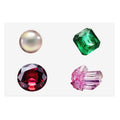 Gemstone Sticker Sheets — Pearl, Emerald, Ruby & Crystal Decorative Stickers