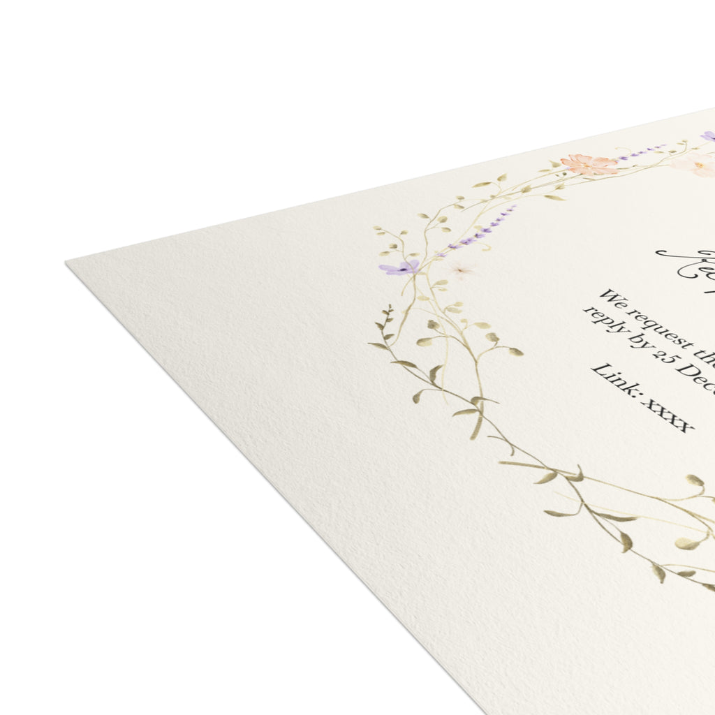 Customizable Romantic Botanical Wedding Invitation Pack (10, 30, or 50 Count) - Envelopes included