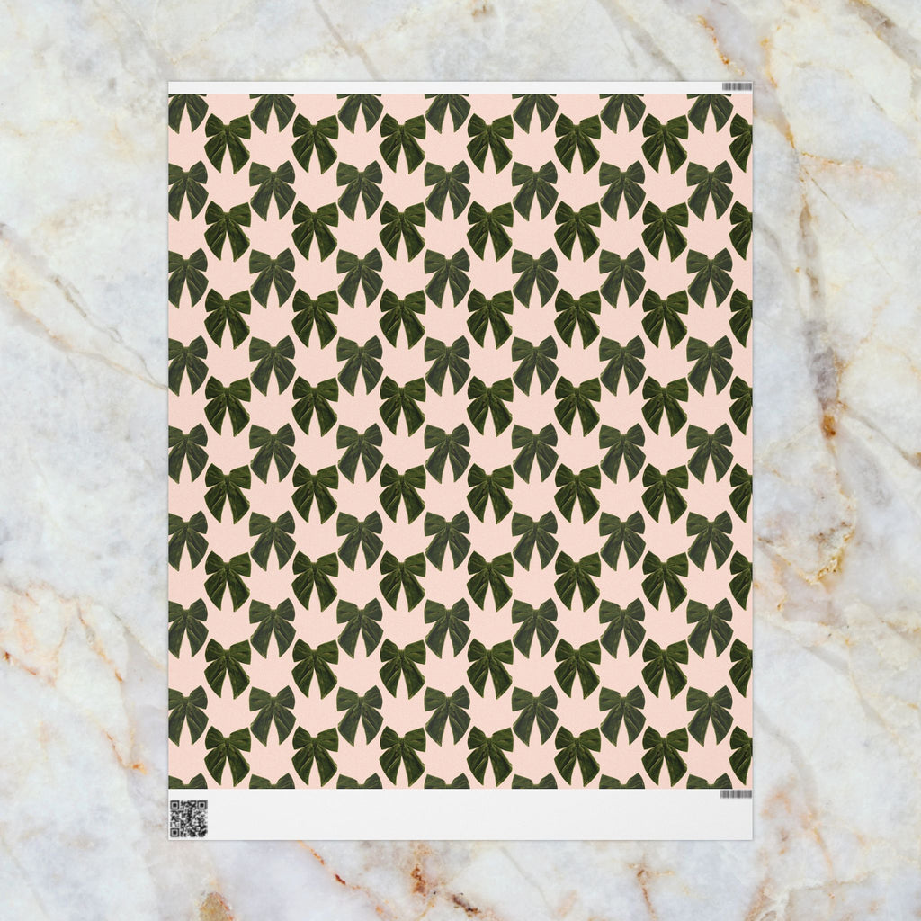 Botanical Leaf Wrapping Paper Roll — Pink & Green Tropical Gift Wrap