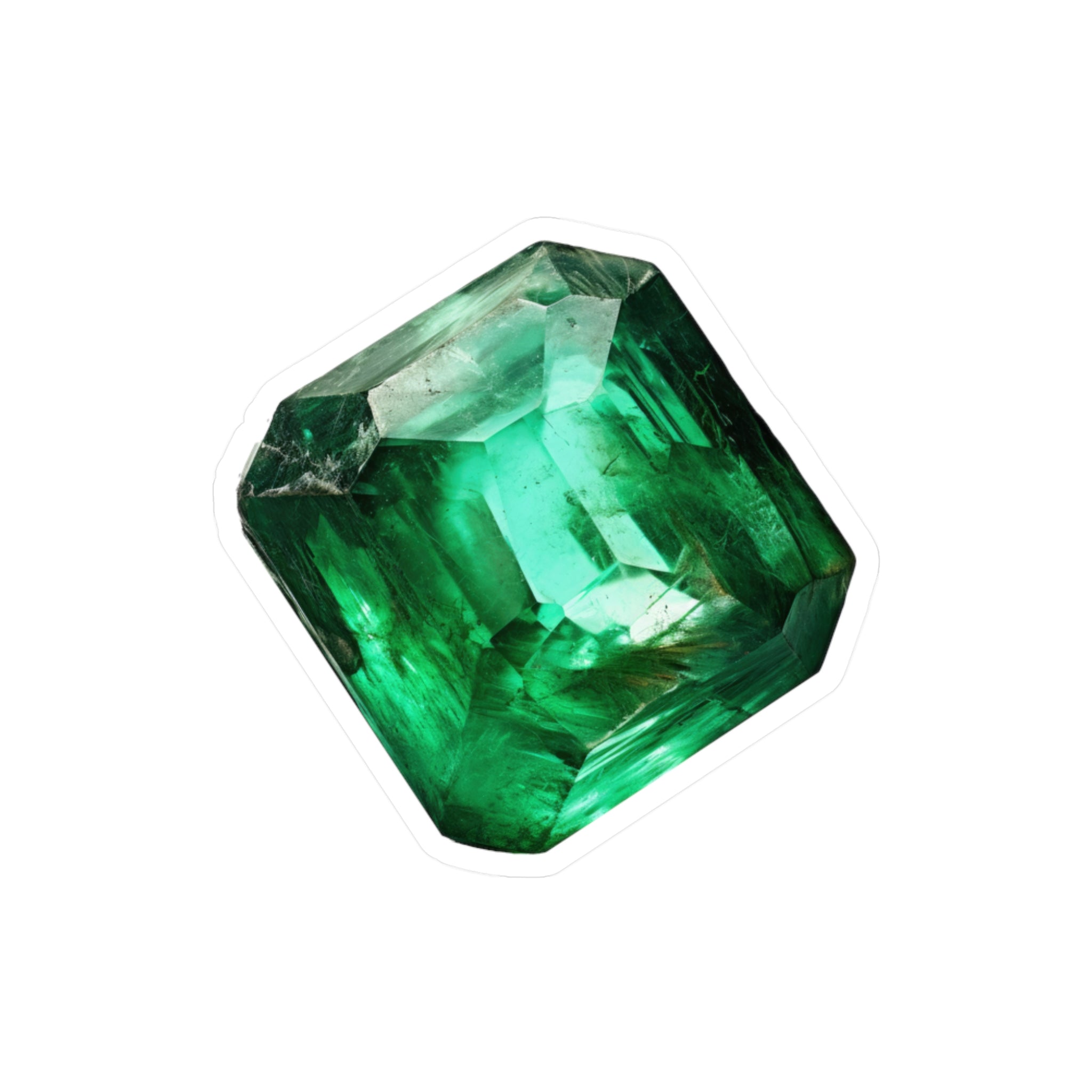 Emerald Gem Vinyl Sticker — Kiss-Cut Gemstone Decal for Laptops & Journals