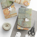 Wrapping Paper, Vintage World Map Gift Wrap, Antique Globe Travel Design