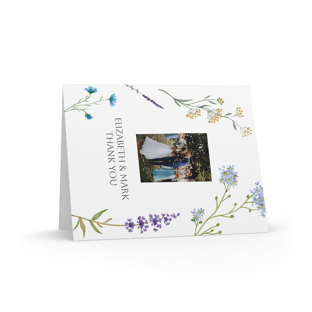 Floral Photo Wedding Thank You Cards Greeting cards (x 8 pieces and up)