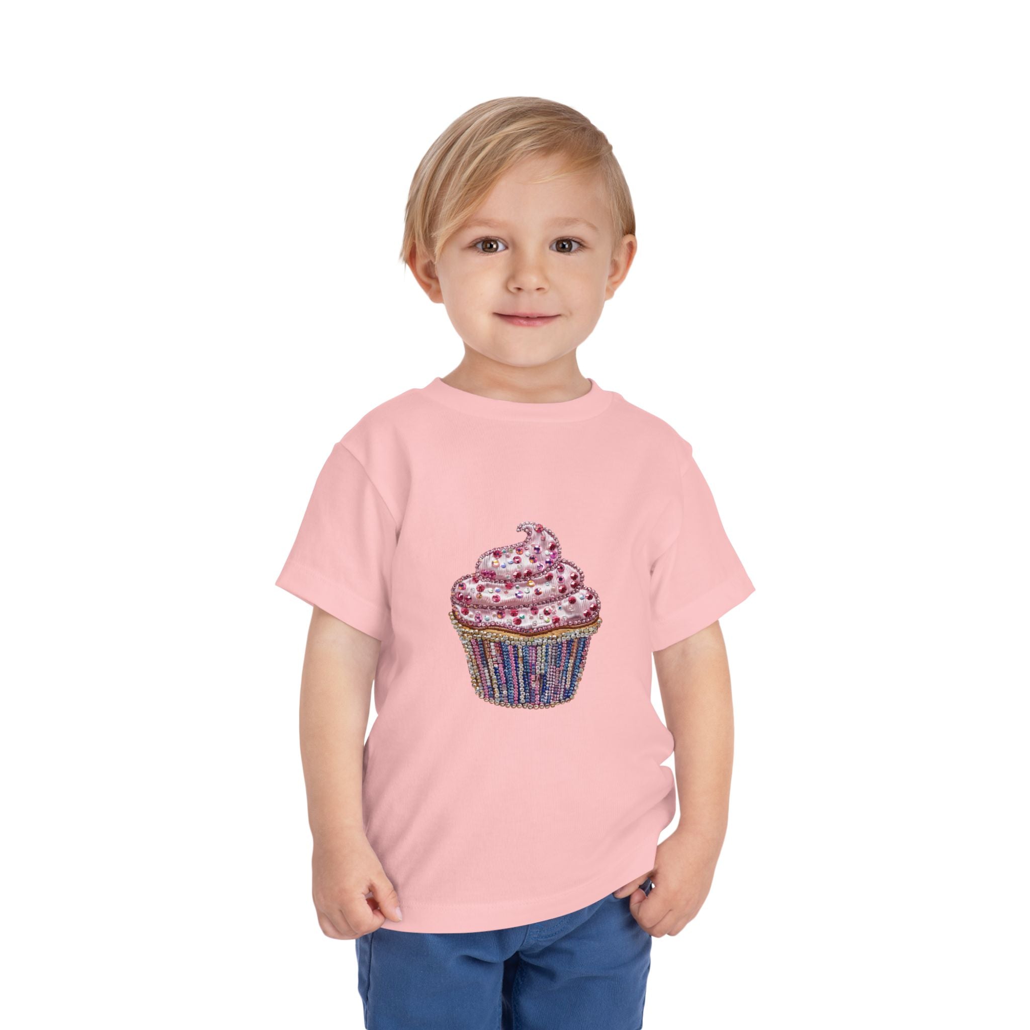 Toddler Tee — Pink Sparkle Cupcake Graphic
