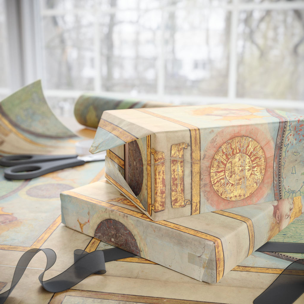 Wrapping Paper, Vintage World Map Gift Wrap, Antique Globe Travel Design