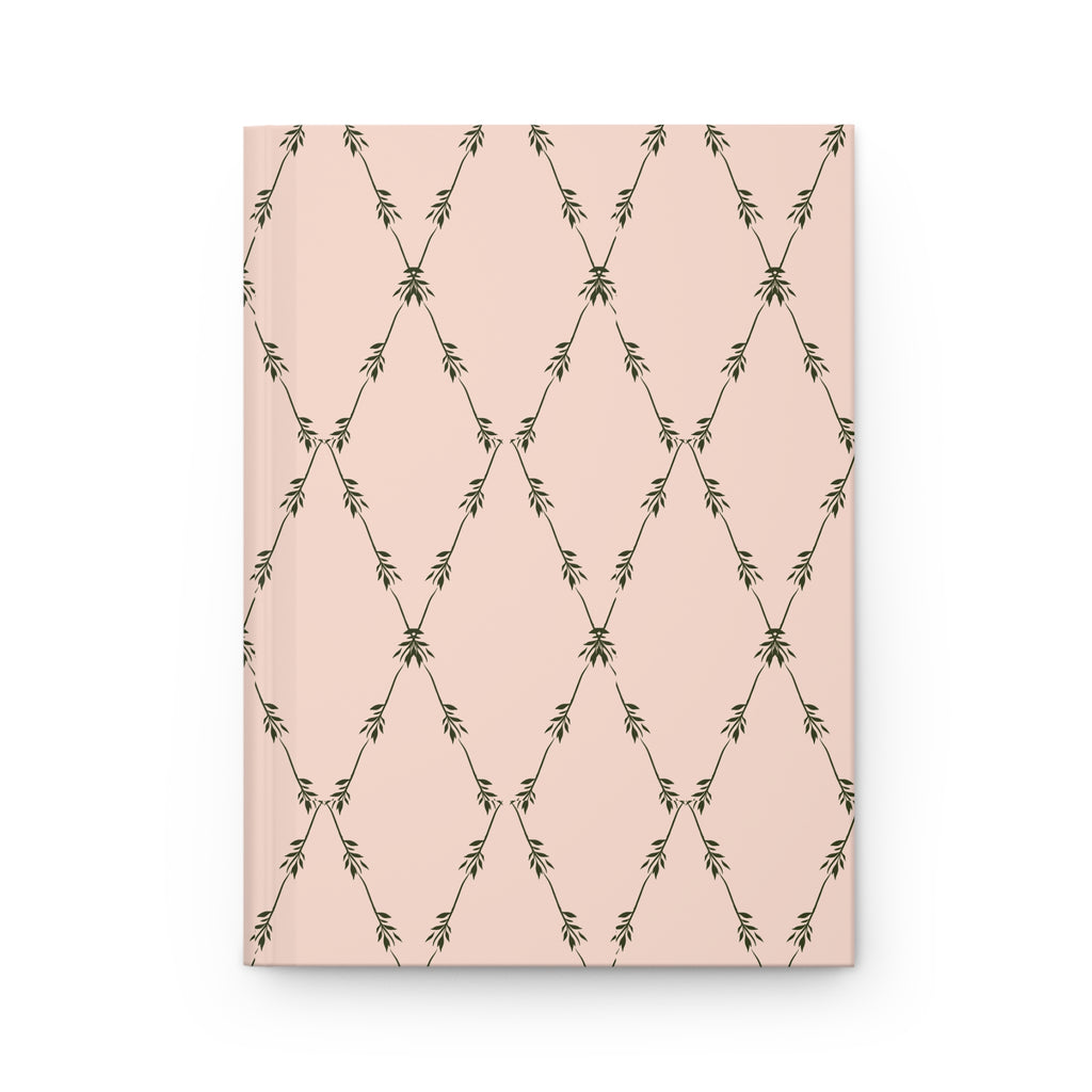 Blush Botanical Hardcover Journal — Elegant Floral Pattern Notebook