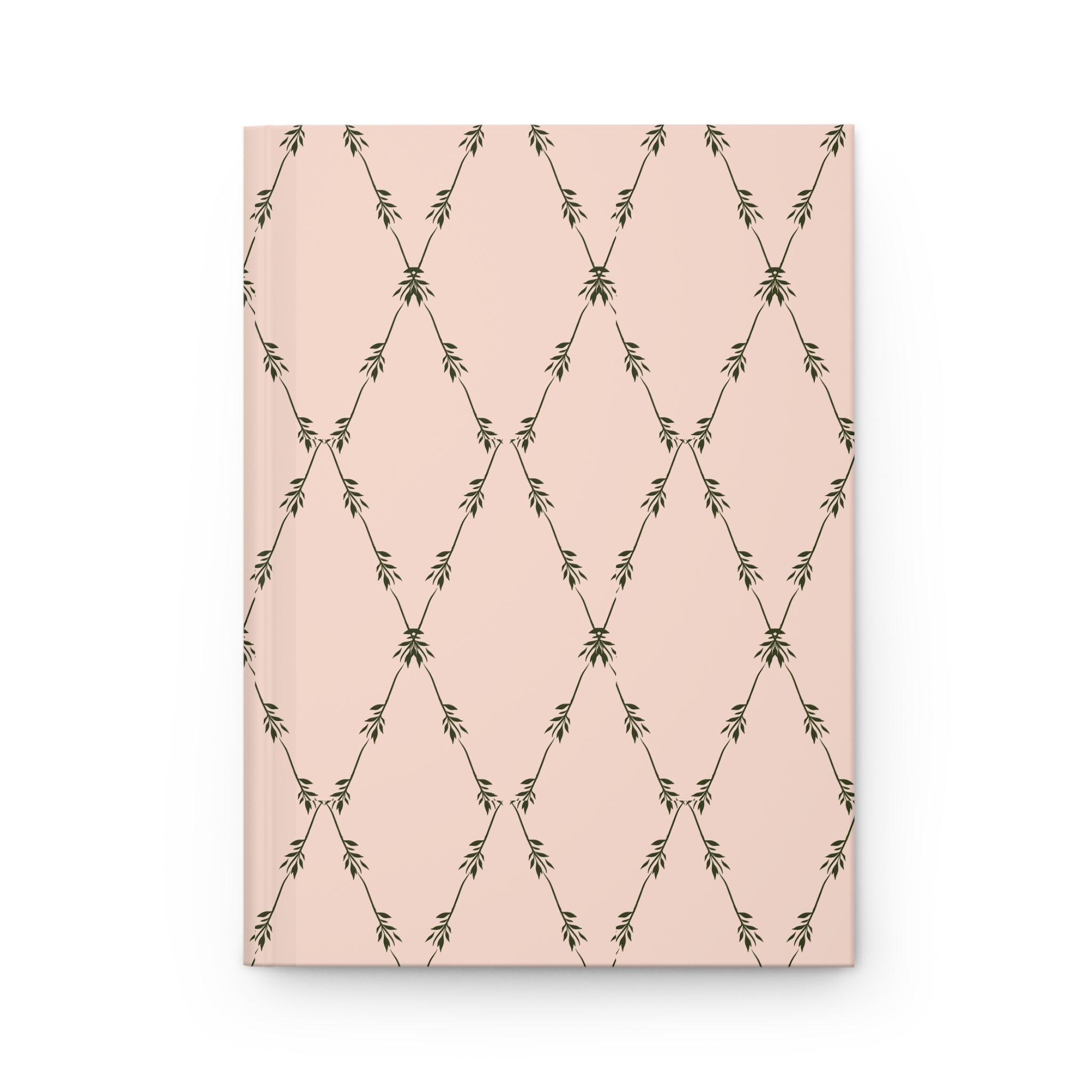 Blush Botanical Hardcover Journal — Elegant Floral Pattern Notebook