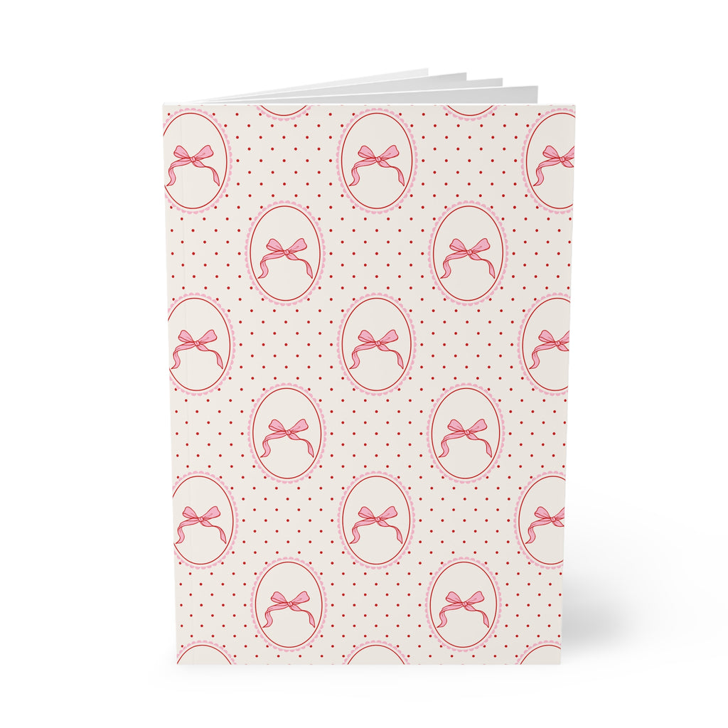 Pink Bow Notebook A5 | Polka Dot Softcover Journal