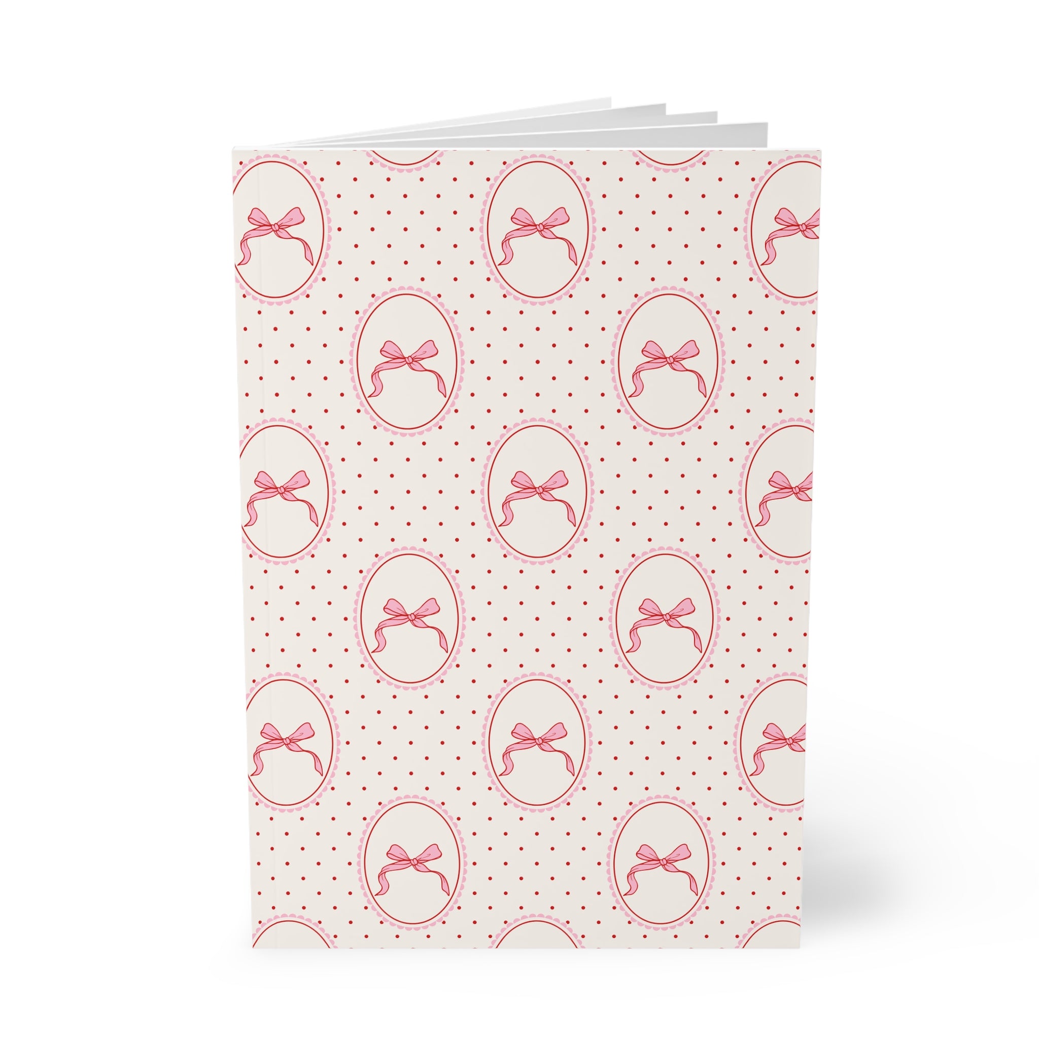 Pink Bow Notebook A5 | Polka Dot Softcover Journal
