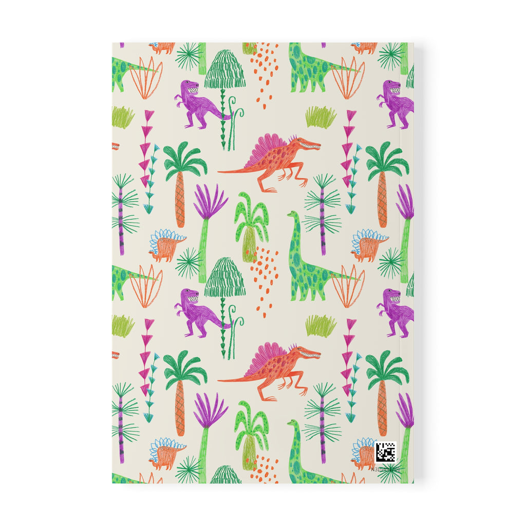 Dinosaur Pattern A5 Softcover Notebook — Colorful Dino Jungle Journal