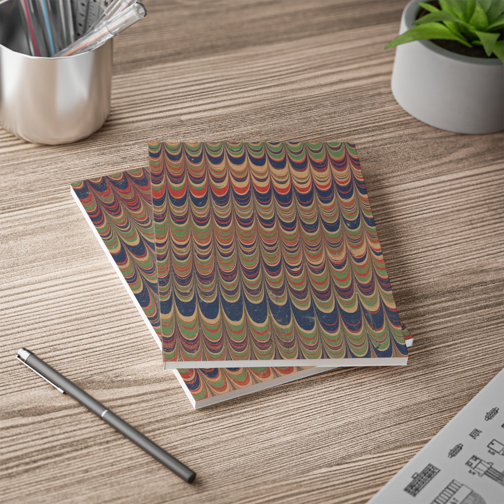 Marbled A5 Notebook | Vintage Rainbow Pattern Journal