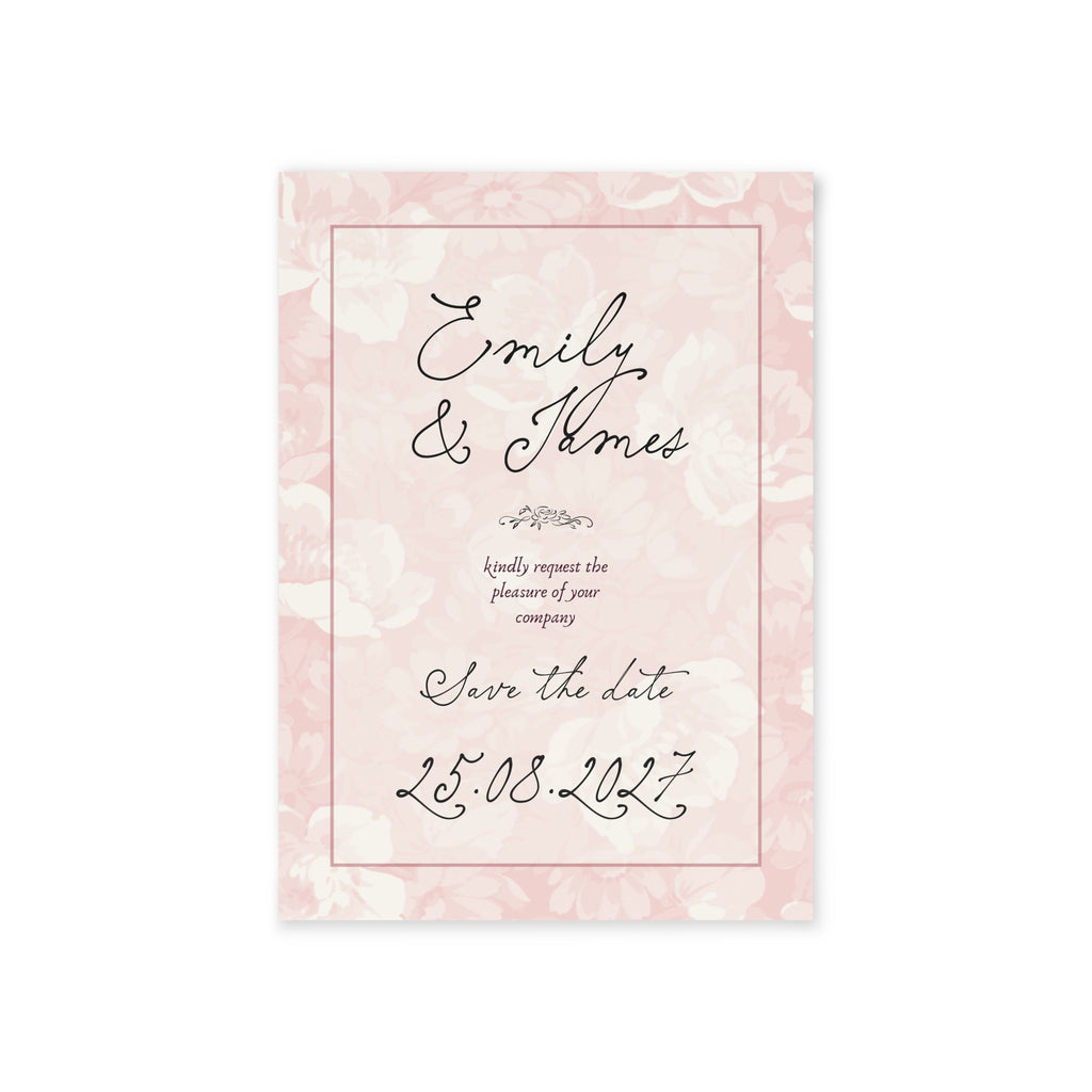 Blush Floral Save the Date Cards with Envelopes | Personalized Wedding Announcement | Premium Matte 300gsm (Pack of 25+)