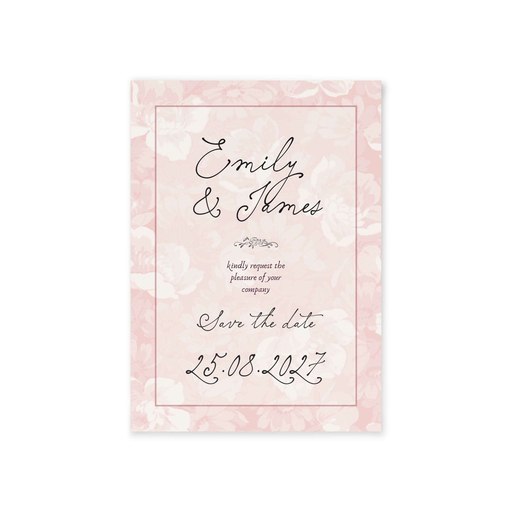 Blush Floral Save the Date Cards with Envelopes | Personalized Wedding Announcement | Premium Matte 300gsm (Pack of 25+)