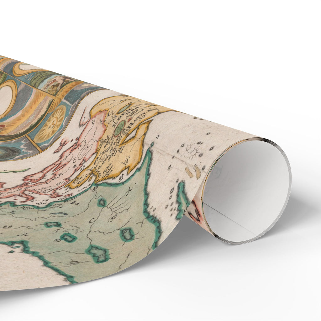 Vintage World Map Wrapping Paper — Retro Globe Gift Wrap Roll