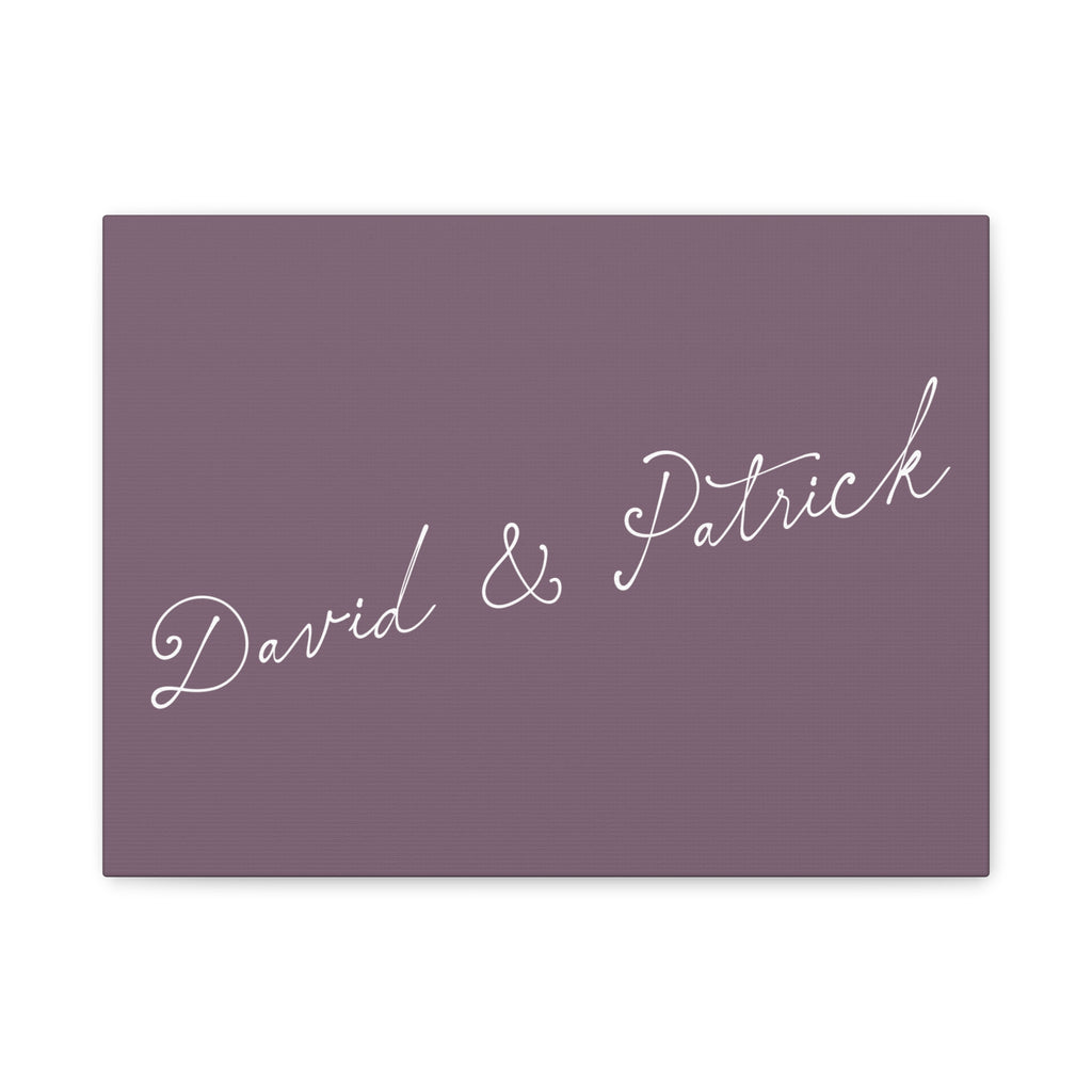 Custom text canvas wedding sign - lavender