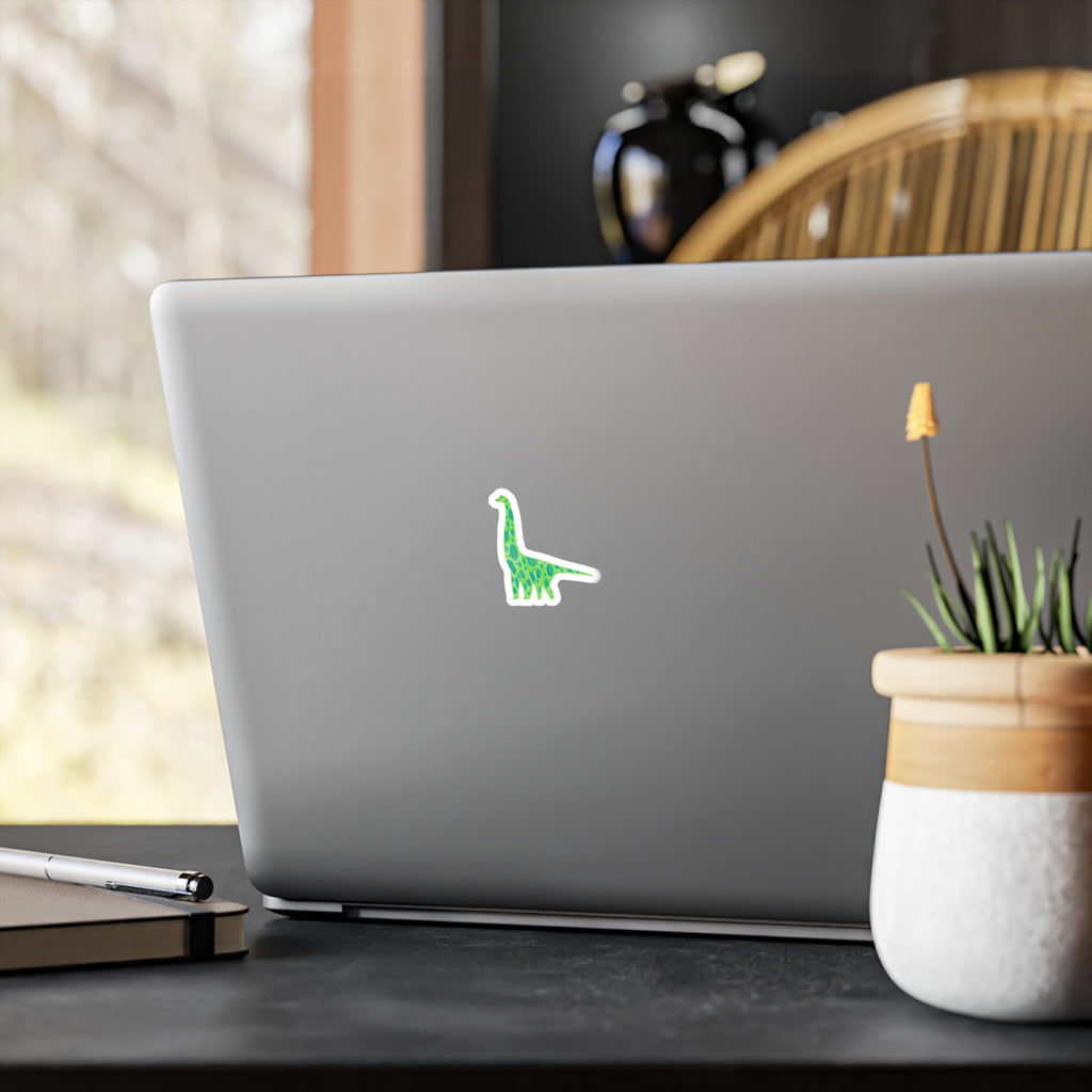 Dinosaur Sticker | Green Brontosaurus Vinyl Decal