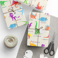 Dinosaur Kids Wrapping Paper — Colorful Rainbow Dino Gift Wrap