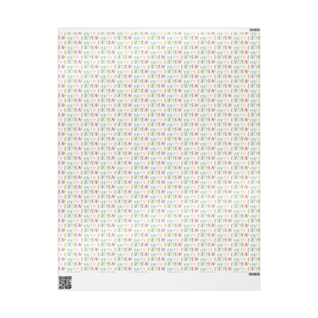 Wrapping Paper — Colorful "Happy Birthday" Repeat Gift Wrap