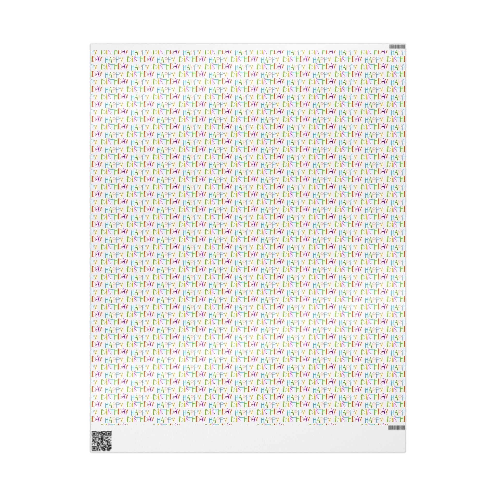 Wrapping Paper — Colorful "Happy Birthday" Repeat Gift Wrap