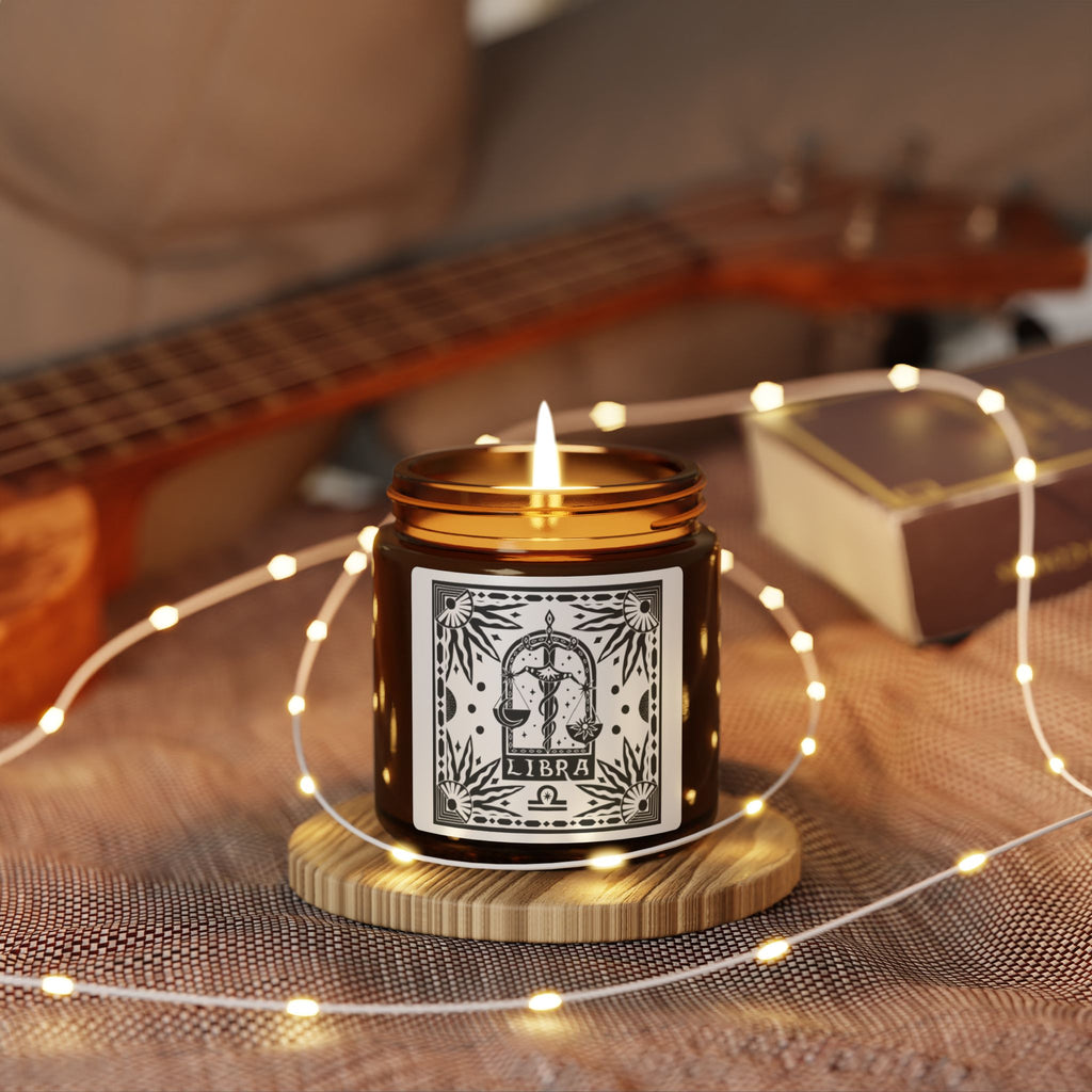Libra Zodiac Scented Soy Candle — Amber Jar (Multi-Size)