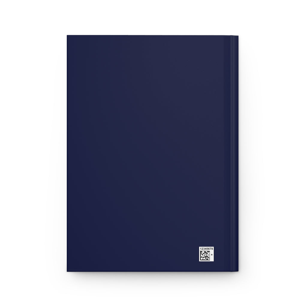 Navy 'All‑Seeing Heart' Hardcover Journal — Mystical Eye Embroidery Design