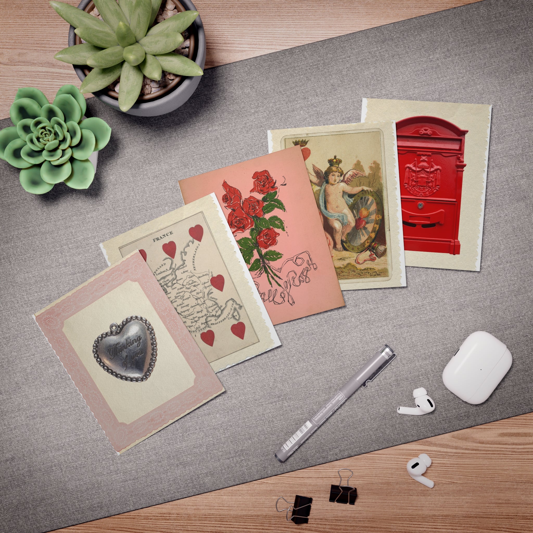 Vintage Valentine Cards | Collage Greeting Card Set