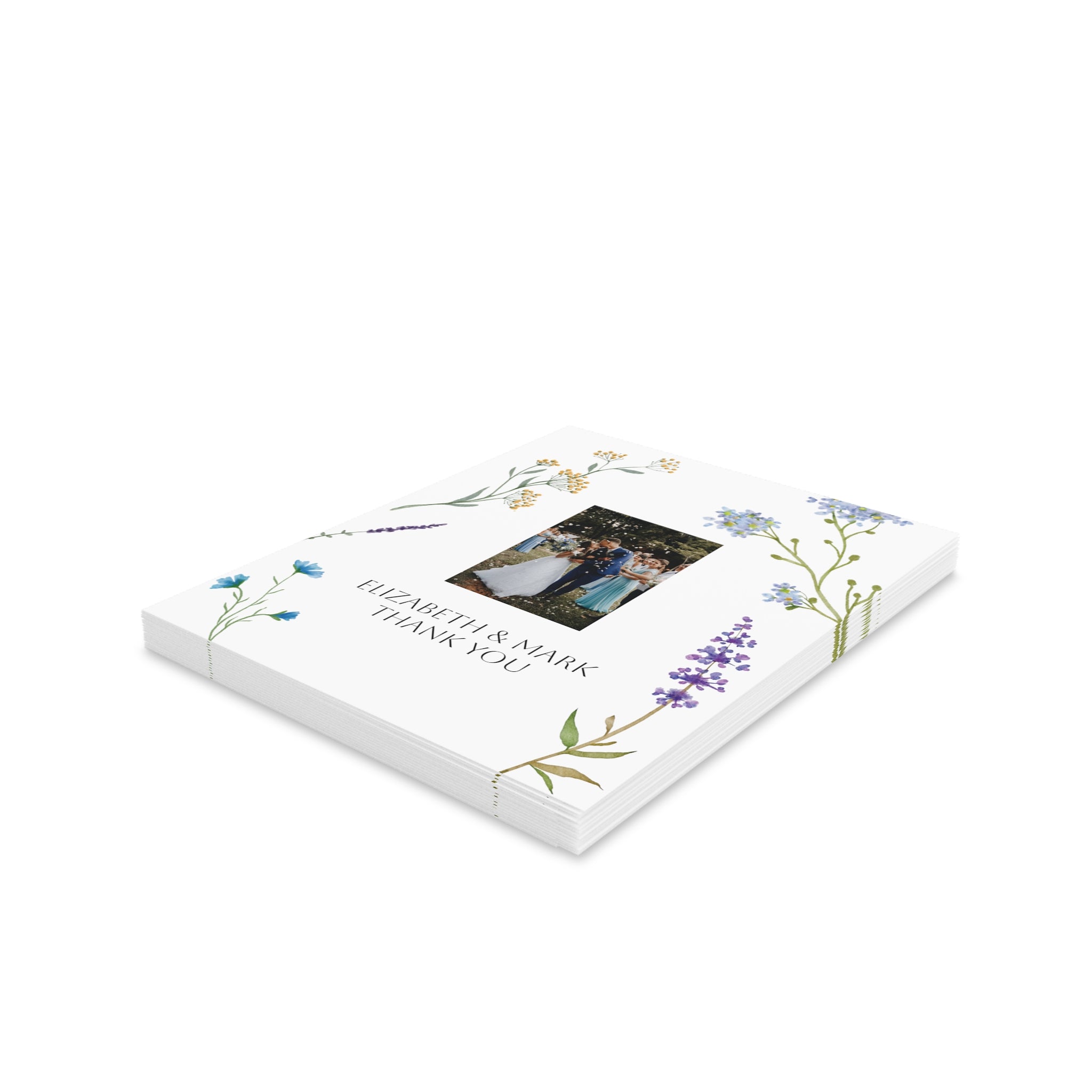 Floral Photo Wedding Thank You Cards Greeting cards (x 8 pieces and up)