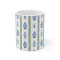 Blue Ginger Jar Pattern Ceramic Coffee Mug — 11oz & 15oz