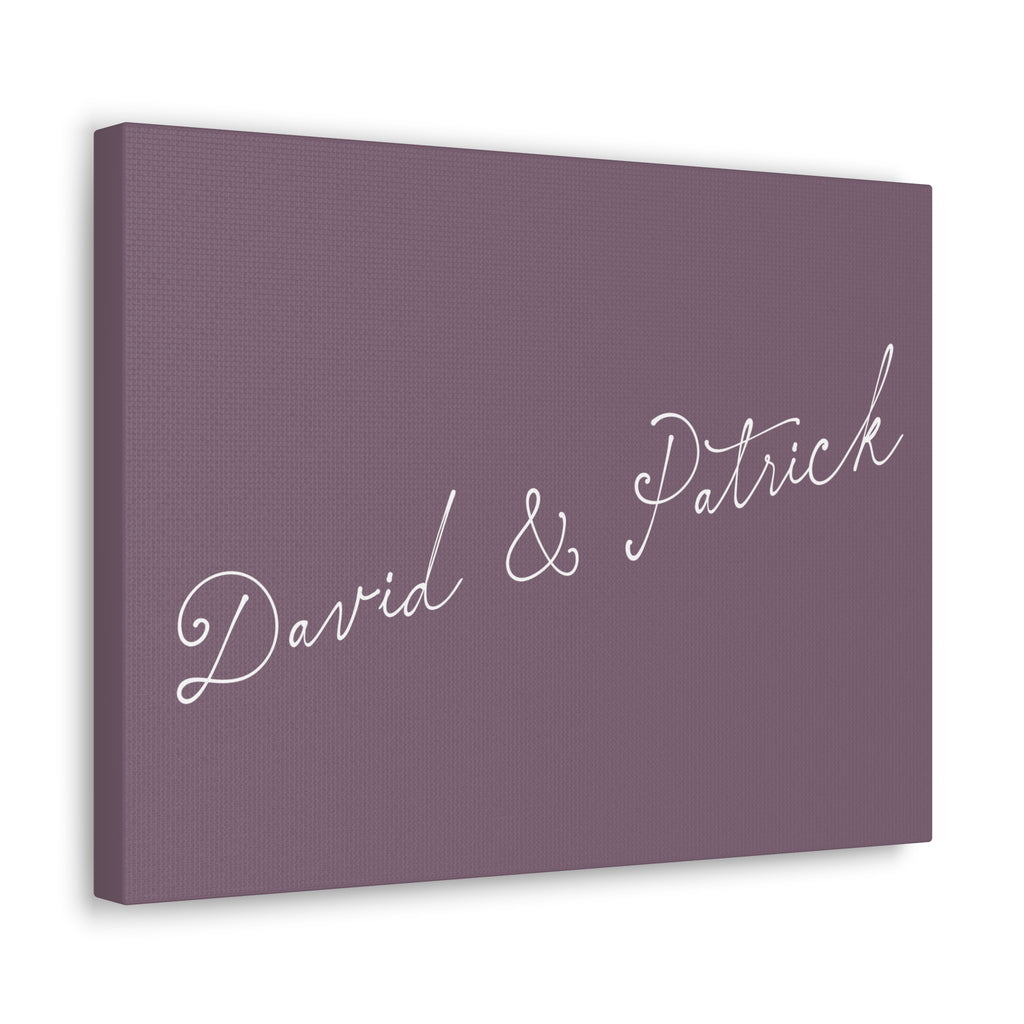 Custom text canvas wedding sign - lavender