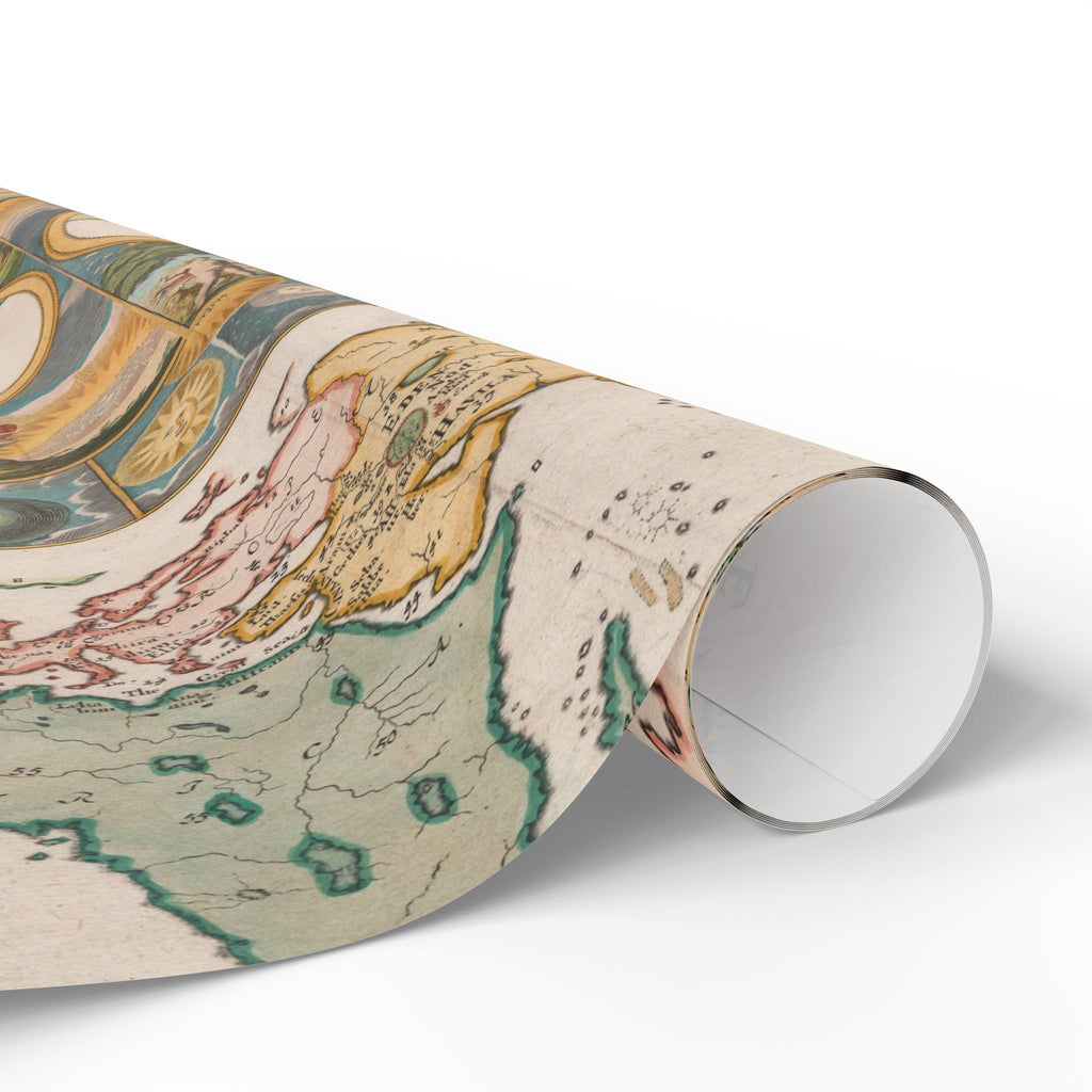Vintage World Map Wrapping Paper — Retro Globe Gift Wrap Roll