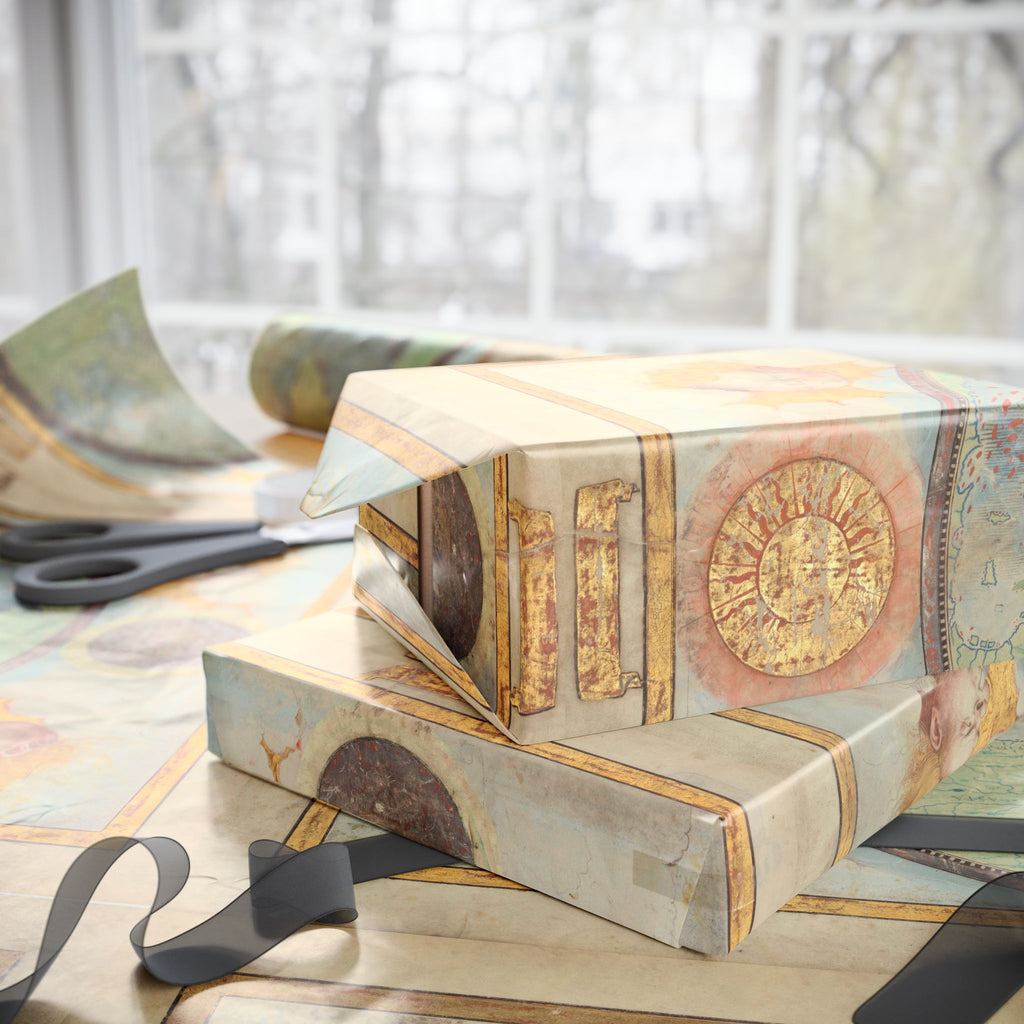 Wrapping Paper, Vintage World Map Gift Wrap, Antique Globe Travel Design