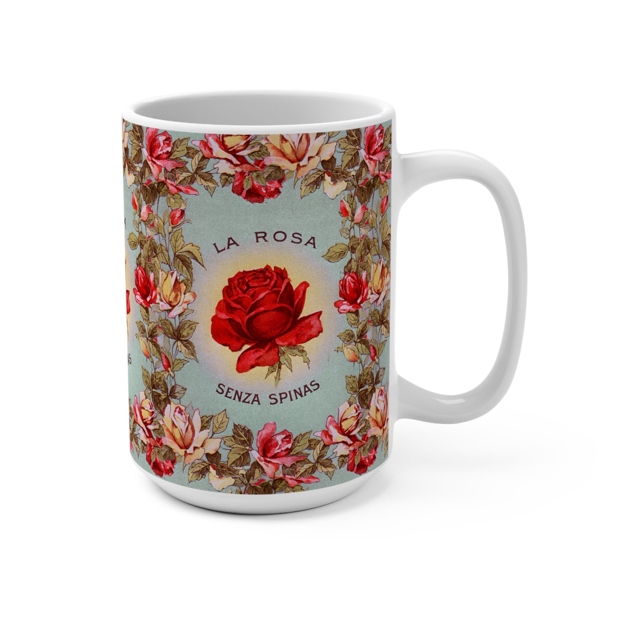 Vintage Rose Mug | Floral Ceramic Coffee Cup