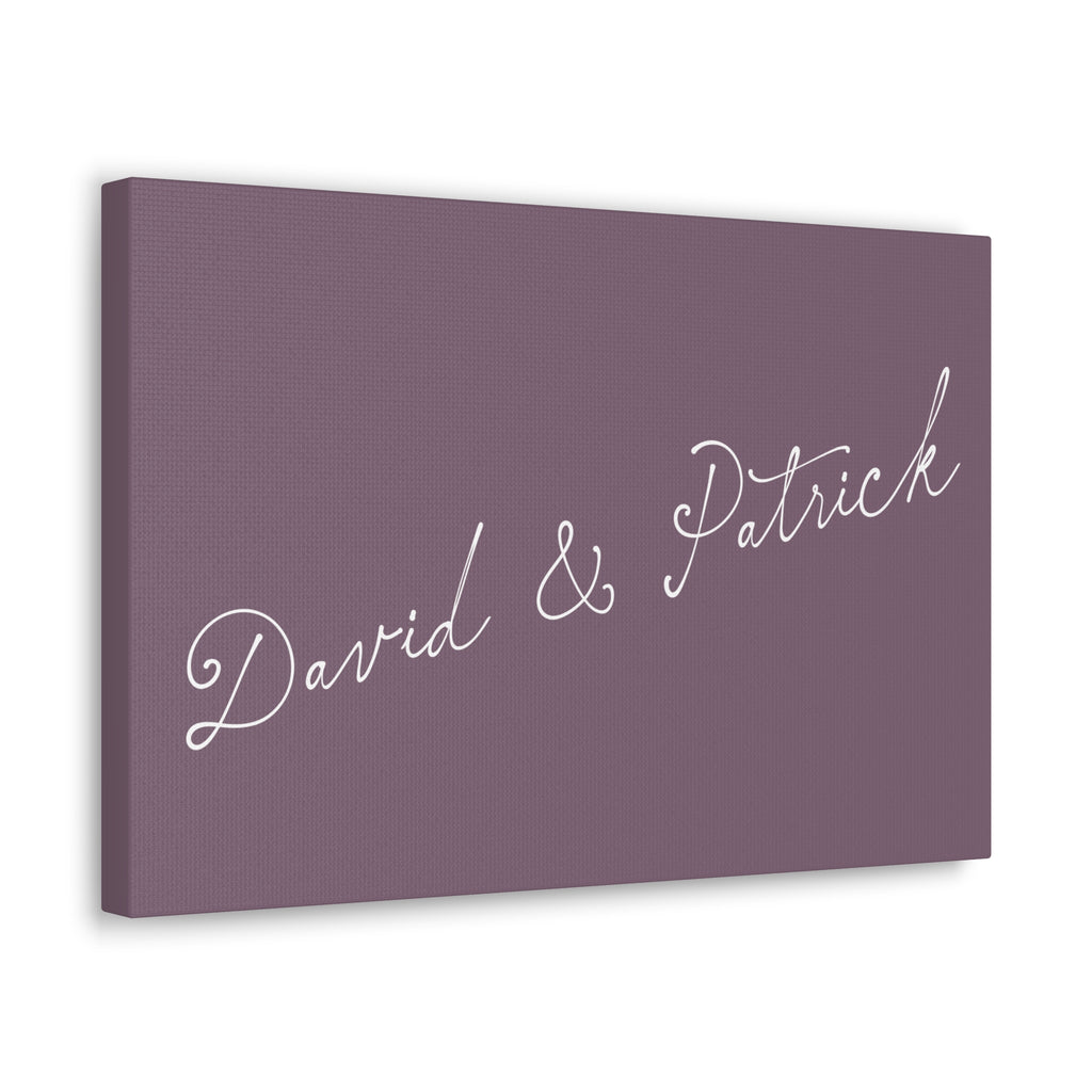 Custom text canvas wedding sign - lavender