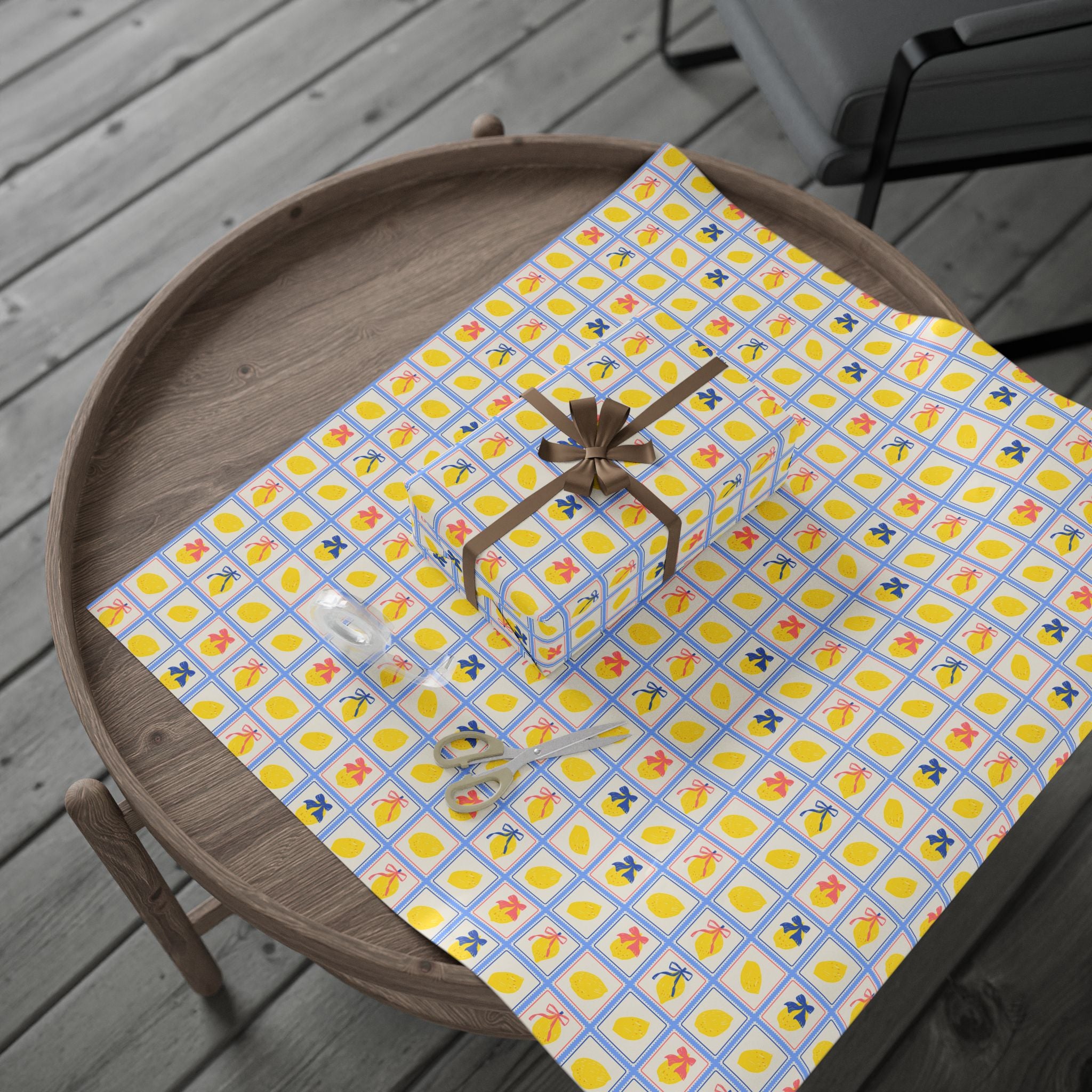 Lemon Wrapping Paper | Bow Pattern Gift Wrap